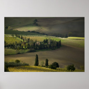 Poster Agritourisme autour de Montepulciano, Toscane, Ita