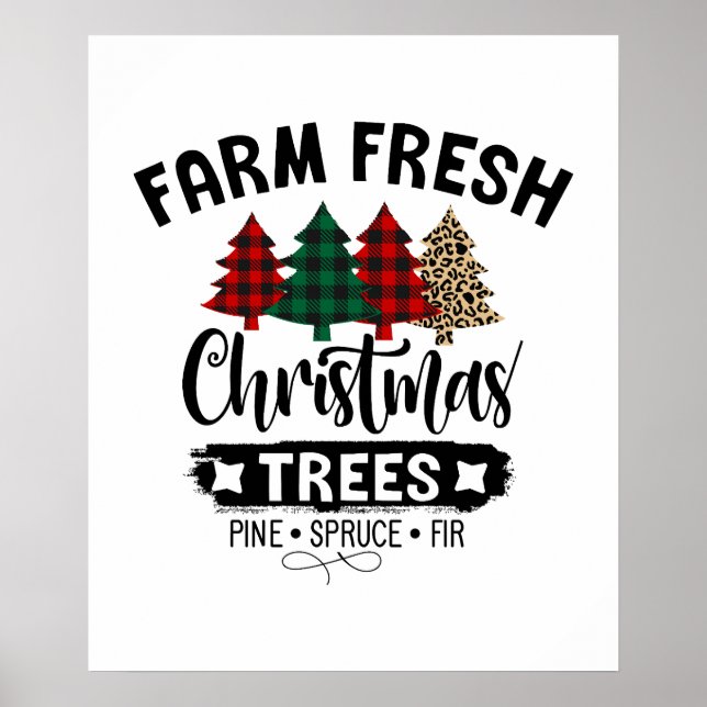 Poster Agritourisme Fraîche Arbre de Noël Buffalo Plaid (Devant)