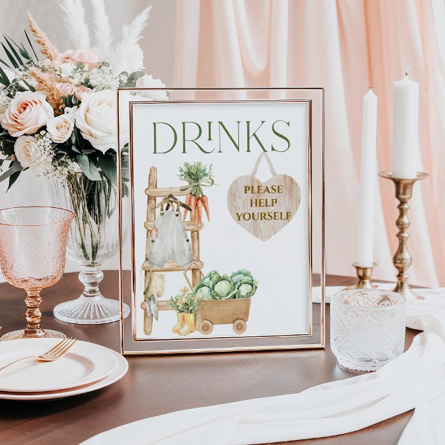 Poster Agritourisme local Boissons de Baby shower rustiqu (Créateur téléchargé)