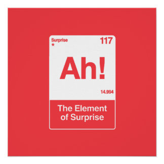 Poster Ah L'Élément De Surprise - Chimie Drôle