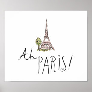 Poster Ah Paris ! Devis Avec tour Effiel