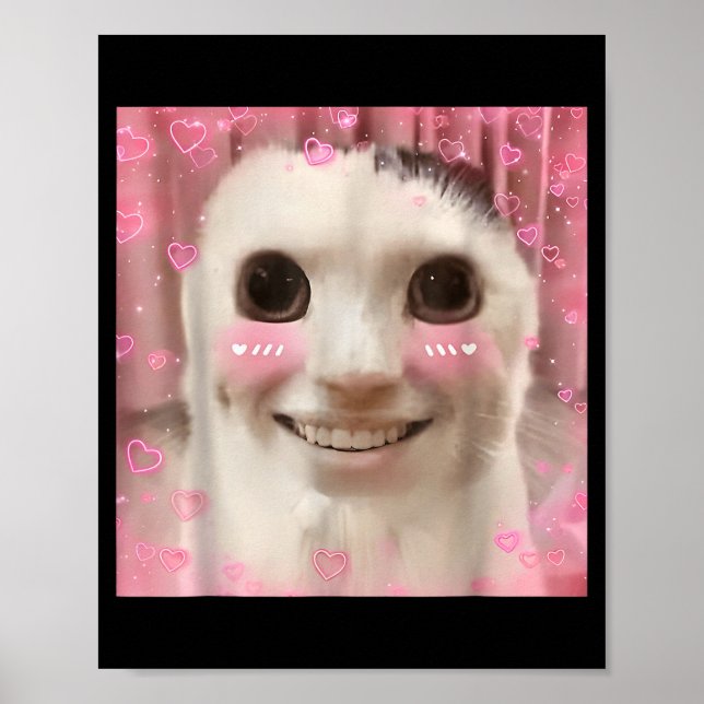 Poster Ahh Cat Meme Dank Cursed Weirore Funny Dank Meme  (Devant)