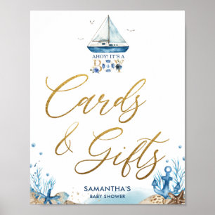 Poster Ahoy C'est un garçon cartes de Baby shower nautiqu