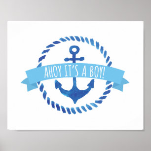 Poster Ahoy C'est un petit panneau de Baby shower