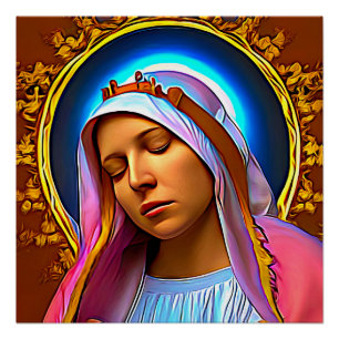 Poster AI Art de la bienheureuse Vierge Marie