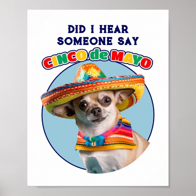 Poster Ai-Je Entendu Cinco De Mayo Sombrero Chihuahua (Devant)