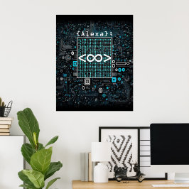 Poster Ai - Technologie - Monogramme de codage - Infinité