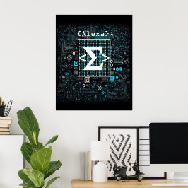 Poster Ai - Technologie - Monogramme de codage - Sigma
