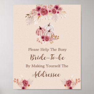 Poster Aide à la mariée occupée Adresse