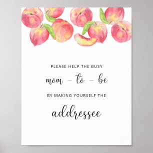 Poster Aide Pêche à la future maman occupée pour adresser