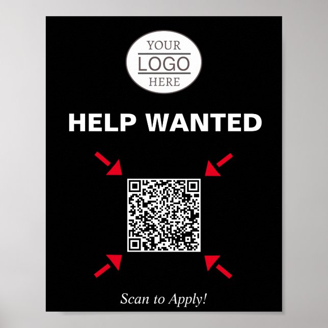 Poster Aide Signalisation de code QR Recherché pour l'ent (Devant)