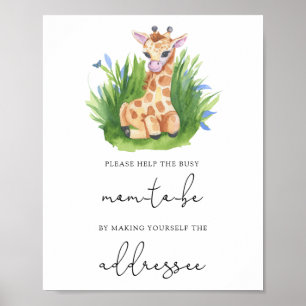 Poster Aider la future maman occupée à adresser une envel