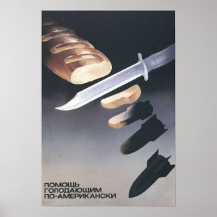 Poster Aider la propagande de l'URSS à l'américaine affam
