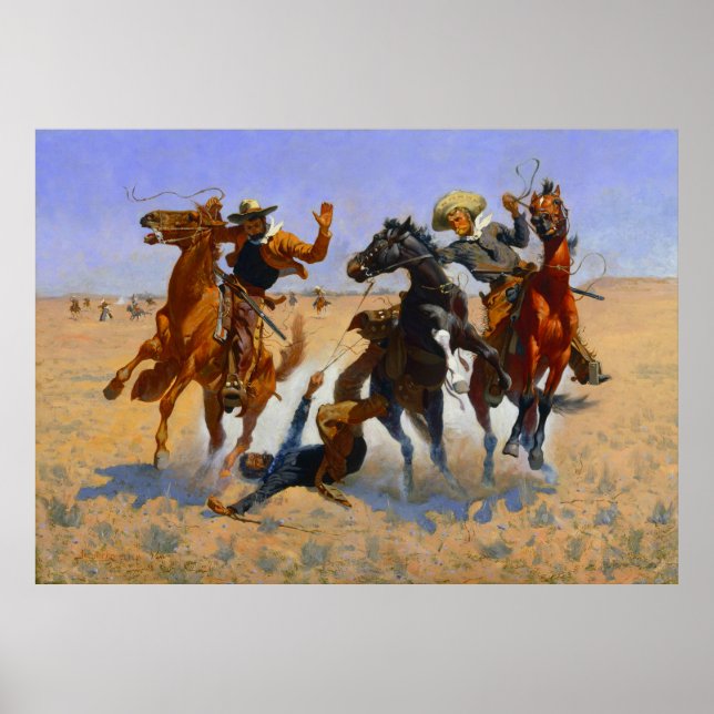 Poster Aider un camarade Frederic Remington 1890 (Devant)