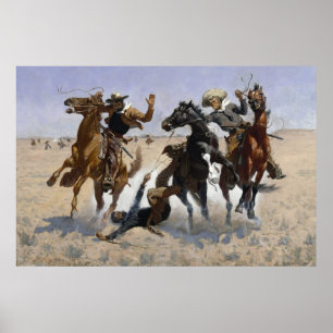 Poster Aider un camarade par Frederic Remington