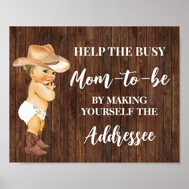 Poster Aidez Maman À Faire De Vous-Même Adressee Cowboy D (Devant)