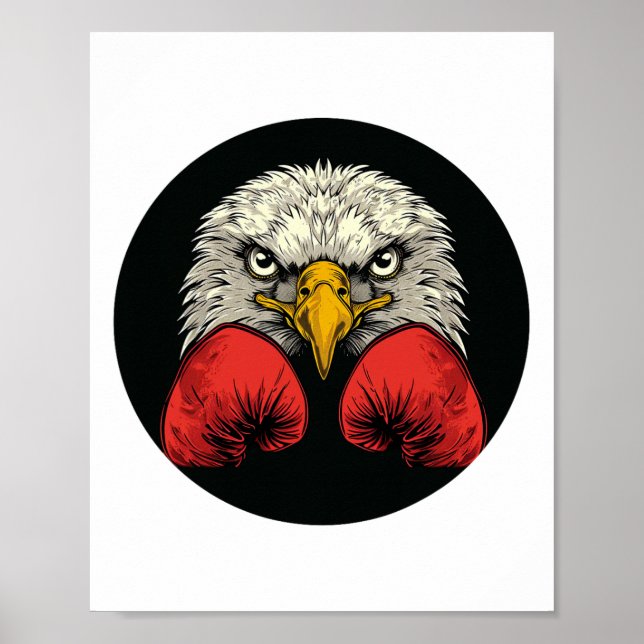 Poster Aigle Dans Les Gants De Boxe Pour Une Déclaration  (Devant)