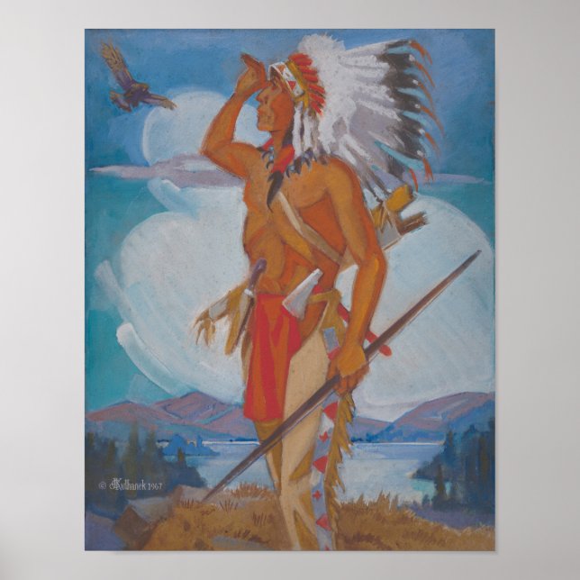Poster Aigle de chasse en chef - Kulhanek (1967) (Devant)