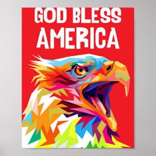 Poster Aigle Dieu bénisse l'Amérique