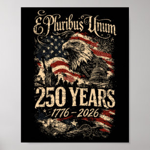 Poster Aigle E Pluribus Unum 1776 à 2026 250 Ans 