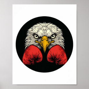 Poster Aigle en gants de boxe pour une déclaration de box