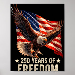 Poster Aigle Et Drapeau 250 Ans 1776-2026 250e Anniversai