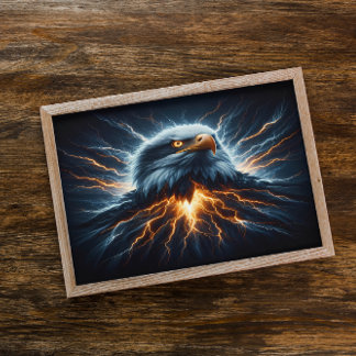 Poster Aigle Majestueux Embrasser la foudre