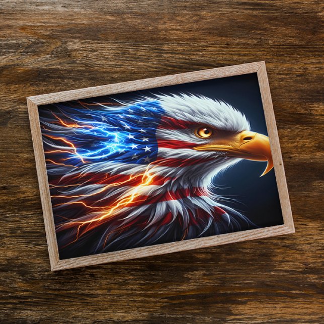 Poster Aigle Majestueux Saluant Avec Fierté Américaine (Créateur téléchargé)