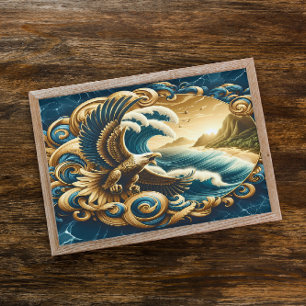 Poster Aigle Majestueux survolant l'eau