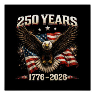Poster Aigle patriotique des États-Unis 250e anniversaire