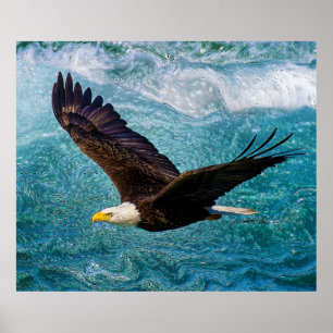 Poster Aigle qui s'envole au-dessus de la tempête