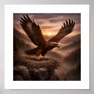 Poster Aigle royal (Aquila chrysaetos) – Oiseaux de proie