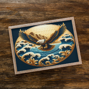 Poster Aigle S'Élevant Au-Dessus D'Eau Vaste