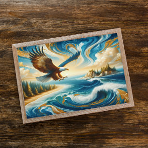 Poster Aigle survolant l'eau