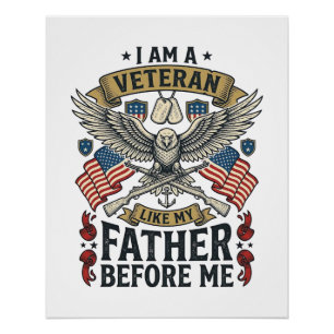 Poster Aigle vétéran comme mon père avant moi