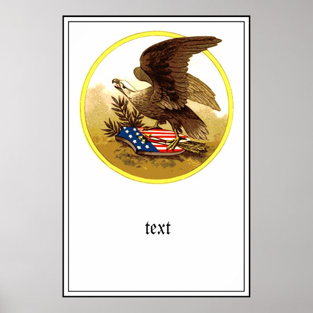 Poster Aigle vintage-américaine (Devant)