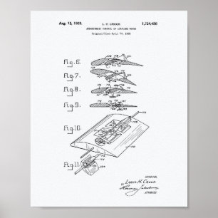 Poster Aile d'avion 1929 Livre blanc sur l'art des brevet