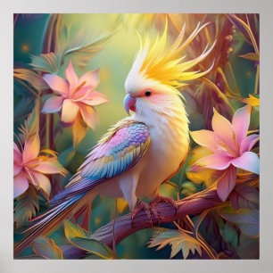 Poster Aile Iridescente Cockatiel Imaginaire Oiseau