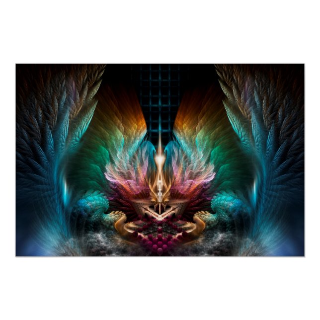 Poster Ailes De L'Artillerie Fractale Abstraite Artillien (Devant)