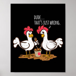 Poster Ailes de poulet de fast-food drôle de poulet frit