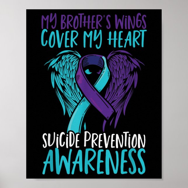 Poster Ailes de sensibilisation au suicide &amp; Ribbon S (Devant)
