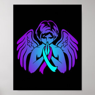 Poster Ailes de sensibilisation au suicide Angel Ribbon s