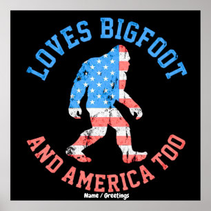 Poster Aime Bigfoot et l'Amérique Trop Patriotique Améric
