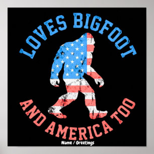 Poster Aime Bigfoot et l'Amérique Trop Patriotique Améric