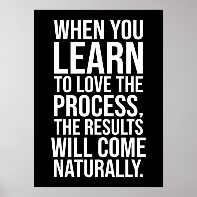 Poster Aimer Le Processus - Succès Hustle Gym Motivationn (Devant)