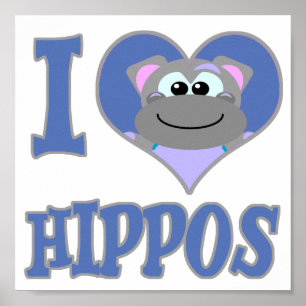 Poster aimer les hippopotames