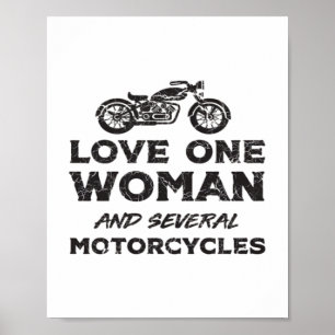 Poster Aimer une femme et plusieurs motos essentiel