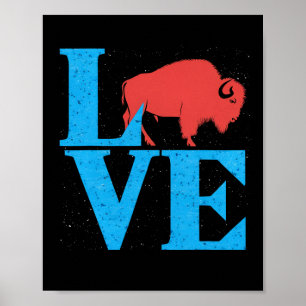 Poster Aimez Buffalo Wild Américain Cadeaux d'amant de bi