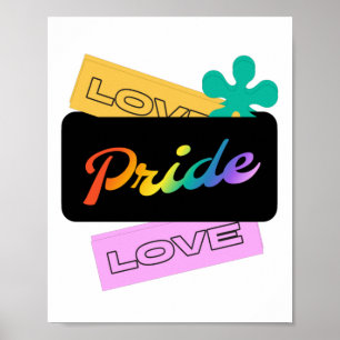 Poster Aimez l'amour de fierté. LGBT+pride. Arc-en-ciel