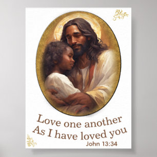 Poster Aimez les uns les autres verset de la Bible chréti